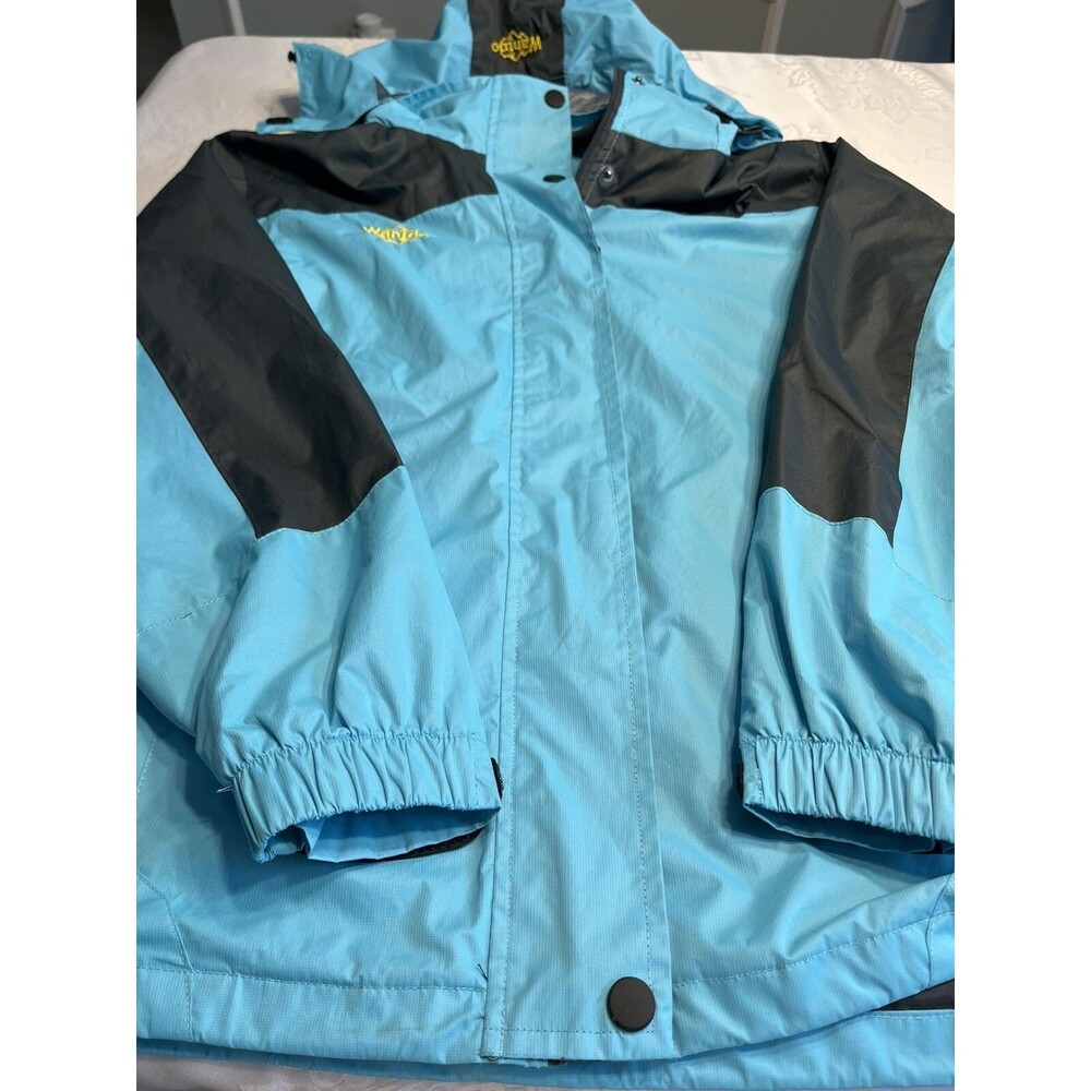 Wantdo Breathable Fabric Weatherproof Hooded Jacket Coat Parka Teal Blue Sz M